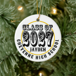 Ornamento De Cerâmica Foto da Turma Ocidental de 2027 na Formatura