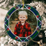 Ornamento De Cerâmica Foto da Xadrez de Natal Tradicional marinho Azul<br><div class="desc">Marinho Azul,  a Xadrez tradicional de natal O ornamento cerâmico fotográfico apresenta sua foto em uma bela xadrez de Natal vermelha e verde.</div>