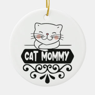 Ornamento De Cerâmica Foto de amante de os animais de mamãe de gato bon