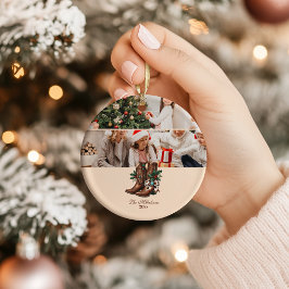 Ornamento De Cerâmica Foto de Arco Ocidental e Botas de Natal