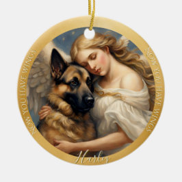 Ornamento De Cerâmica Foto de arte do pastor alemão no Natal