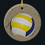 ORNAMENTO DE CERÂMICA FOTO DE BEACH VOLLEYBALL<br><div class="desc">FOTO DE VOLLEYBALL NA PRAIA NA AREIA</div>