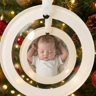 Ornamento De Cerâmica Foto de Bebê Primeiro Natal Veado