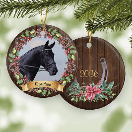 Ornamento De Cerâmica Foto de Cavalo Personalizado - Natal da Madeira Ru