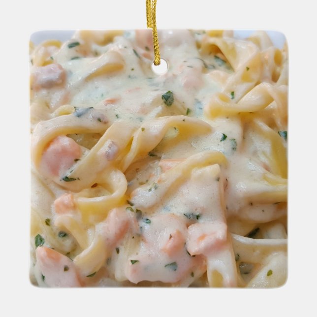 Ornamento De Cerâmica Foto de Comida Personalizada de Massas (Frente)