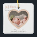 Ornamento De Cerâmica Foto de Coração Personalizada Script Baby Girl 1ru<br><div class="desc">Foto Personalizada Foto de Coração Script Baby Girl 1 rua Ornament Cerâmico</div>