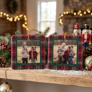 Ornamento De Cerâmica Foto de Família Xadrez Personalizada