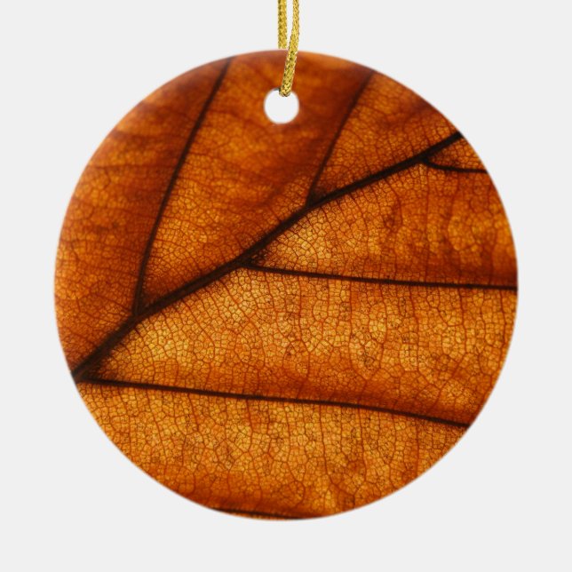 Ornamento De Cerâmica Foto de Folha de Folha (Frente)