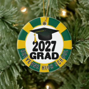 Ornamento De Cerâmica Foto de Formatura da Turma de 2027 em Negrito