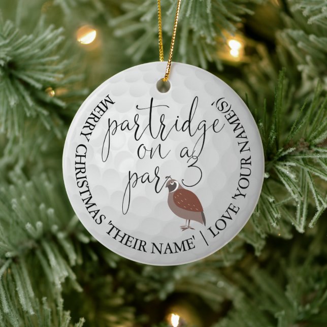 Ornamento De Cerâmica Foto de Golfista Presente de Natal de Golfe Perdiz (Árvore)