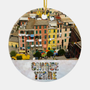 Ornamento De Cerâmica Foto de Itália Cinque Terre Vernazza