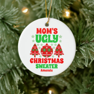 Ornamento De Cerâmica Foto de Mãe personalizada, doce de Natal feio