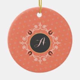 Ornamento De Cerâmica Foto de Monograma Equestrian