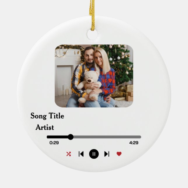 Ornamento De Cerâmica Foto De Música Personalizada Para O Casal (Traseira)