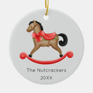 Ornamento De Cerâmica Foto de Natal de Cavalo Fogueiro Nutcracker