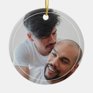 Ornamento De Cerâmica Foto de Natal de Gay Mano LGBTQ