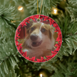 Ornamento De Cerâmica Foto de Natal de Pet