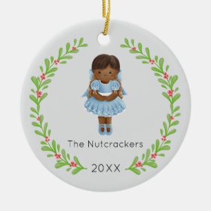 Ornamento De Cerâmica Foto de Natal do Nutcracker Clara