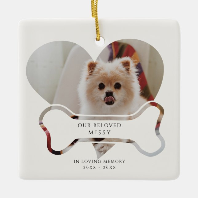 Ornamento De Cerâmica Foto de Natal em Loving Memory (Frente)