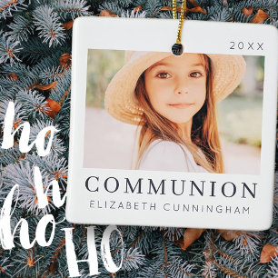 Ornamento De Cerâmica Foto de Primeira Comunhão Personalizada por Chic 