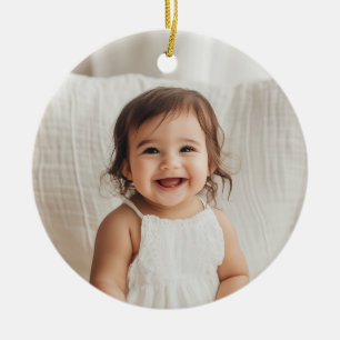 Ornamento De Cerâmica Foto de proposta manuscrita de padrinhos menina
