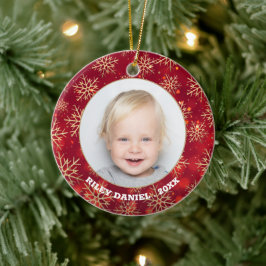 Ornamento De Cerâmica Foto de quadro Snowflake