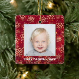 Ornamento De Cerâmica Foto de quadro Snowflake