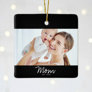 Ornamento De Cerâmica Foto de roteiro preto e branco estabelecido pela m