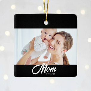 Ornamento De Cerâmica Foto de roteiro preto e branco estabelecido pela m