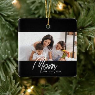 Ornamento De Cerâmica Foto de roteiro preto e branco estabelecido pela m