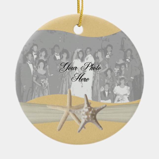 Ornamento De Cerâmica Foto de Starfish Amarelo (Frente)