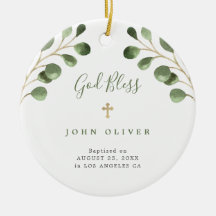 Foto do batismo do bebê do eucalipto verde