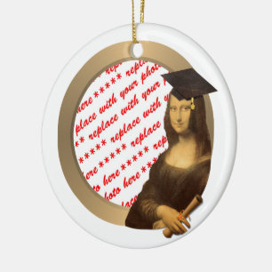 Ornamento De Cerâmica Foto do dia de formatura de Mona Lisa