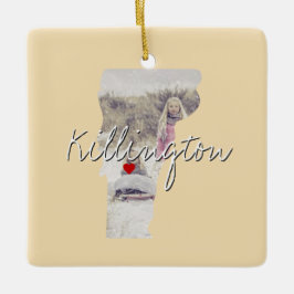 Ornamento De Cerâmica Foto do Estado de Vermont e nome da cidade