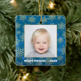 Ornamento De Cerâmica Foto do Floco de Neve