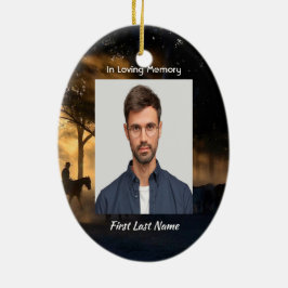 Ornamento De Cerâmica Foto do Memorial Christian Forest Rail Horses