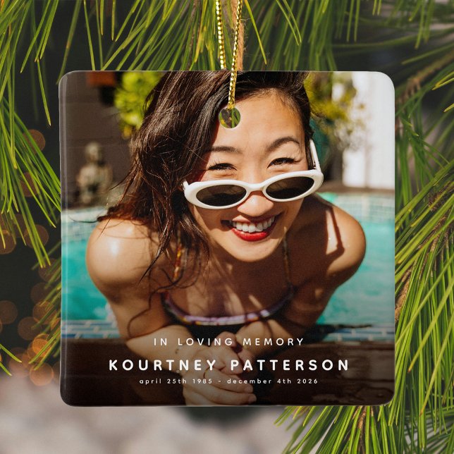 Ornamento De Cerâmica Foto do Memorial Moderno Mantenha o Natal (Criador carregado)