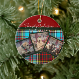 Ornamento De Cerâmica FOTO DO NATAL GIFT - Colagem Anderson Tartan