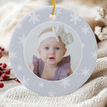 Foto do Primeiro Natal do Bebê Floco de Neve 