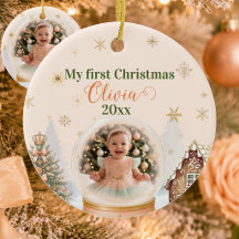 Foto do Primeiro Natal do Bebê Personalizada