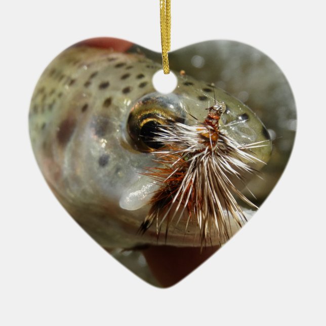 Ornamento De Cerâmica Foto do Rainbow Trout (Frente)