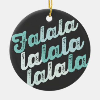 Ornamento De Cerâmica Foto do Script Falalalala Mint Ombre - Natal