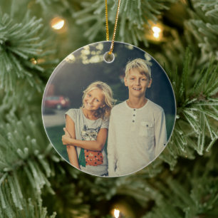 Ornamento De Cerâmica Foto e texto personalizados