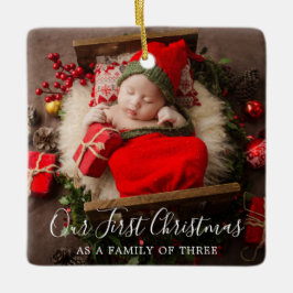 Ornamento De Cerâmica Foto elegante Novo Bebê Elegante Primeiro Natal