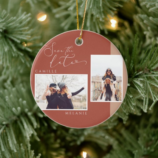 Ornamento De Cerâmica Foto Elegante Terra Cotta 2 Tone 2 Moderna e Mínim (Árvore)