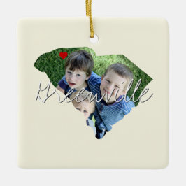 Ornamento De Cerâmica Foto estatal da Carolina do Sul e nome da cidade