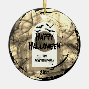 Ornamento De Cerâmica Foto Familly Keepsasaoky Feliz Halloween