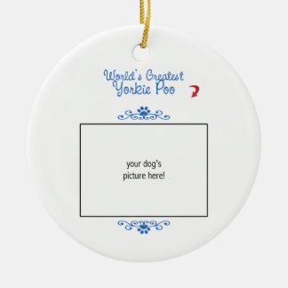 Ornamento De Cerâmica Foto feita sob encomenda! Mundos o grande Yorkie