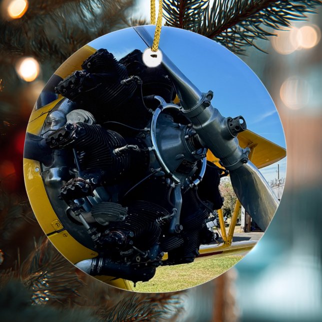 Ornamento De Cerâmica Foto legal de avião, Feliz Natal,Personalizar (Criador carregado)