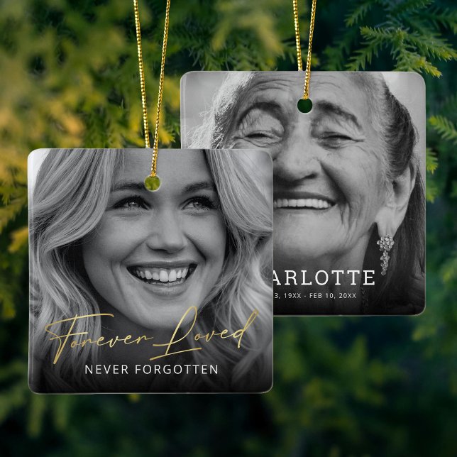 Ornamento De Cerâmica Foto Memorial Amada para Sempre (Criador carregado)